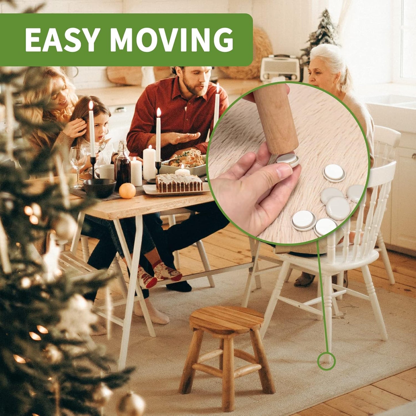 Furniture Sliders for Carpet 48 PCS - 1 inch Furniture Moving Slider Chair Legs Floors Protectors Appliance Slider for Kitchen Appliances