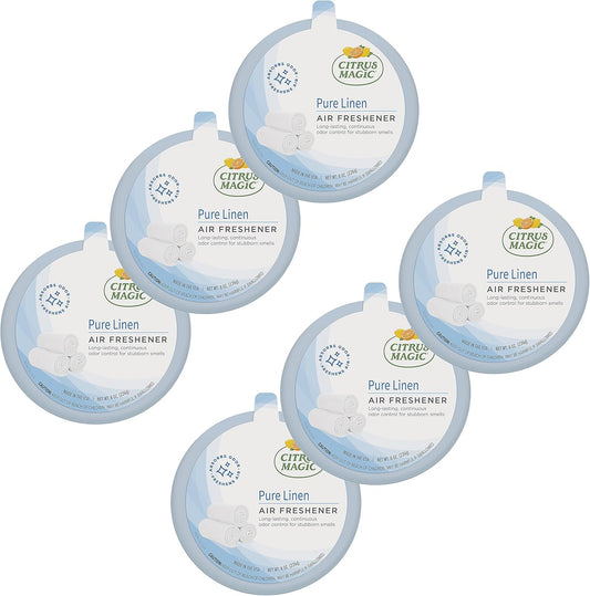 Citrus Magic Odor Absorbing Solid Air Freshener, Pure Linen, 8-Ounce, Pack of 6, 6 Count