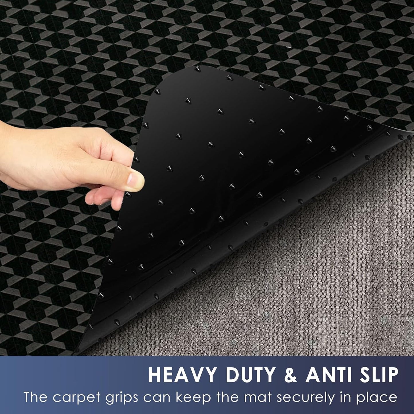 Vicwe Office Chair Mat for Carpet, 48" x 40"Anti-Slip Waterproof Floor Protector Desk Chair Mat for Rolling Chairs, Heavy Duty Chair Mat with Studs,Easy Glide Floor Mat for Home,Gaming
