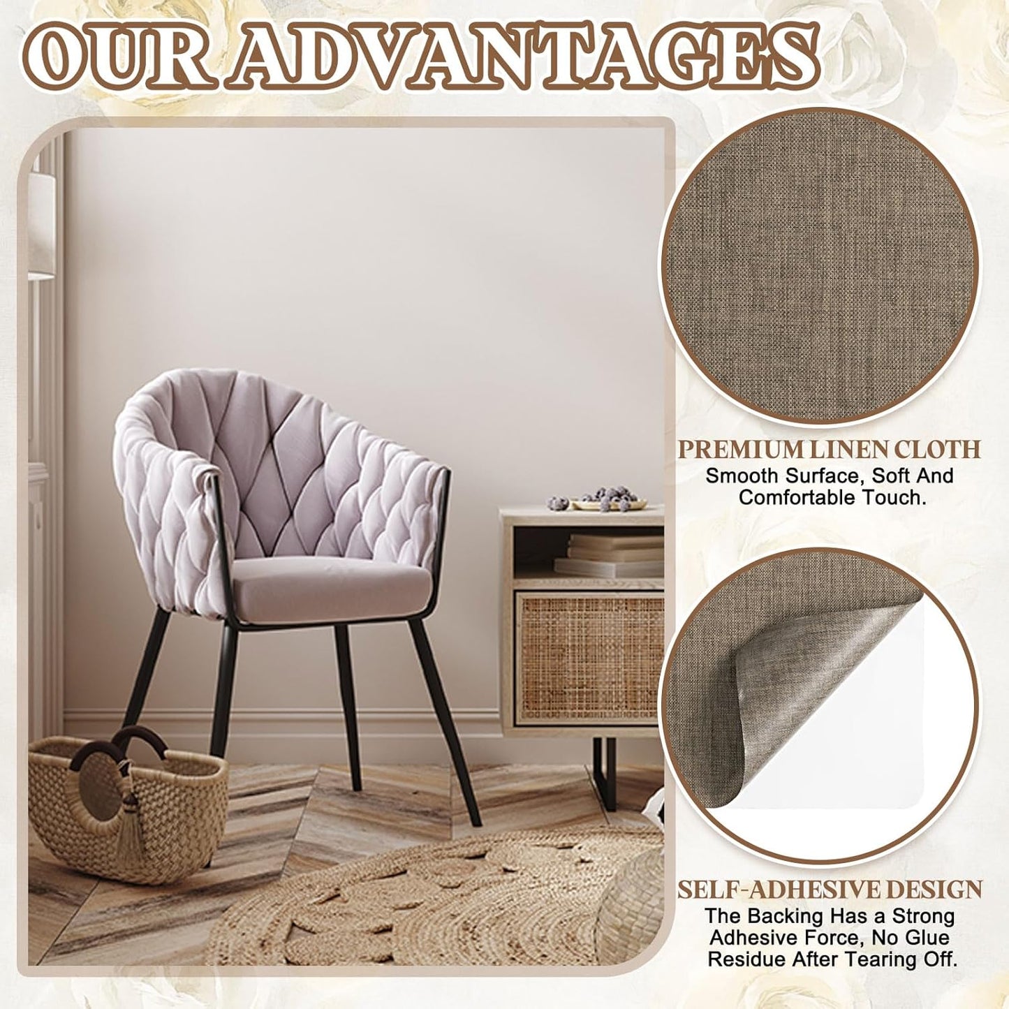 PATIKIL Linen Repair Patch, 8 x 11 Inch Self-Adhesive Linen Fabric Repair Patches for Sofa Couch Clothes Handbag Tents Car Seats Furniture, Coffee