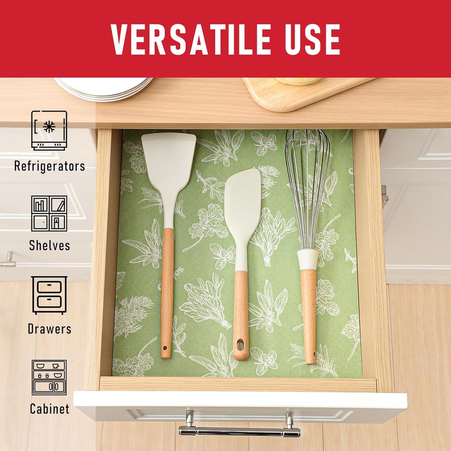 Cooyes Large Refrigerator Liners for Shelves, 12 Pack, 17.7" × 24", Fridge Drawer & Shelf Liners for Kitchen Cabinets Non-Adhesive, Breathable Cloth Material, Keep Produce Fresh Longer, Sage Green