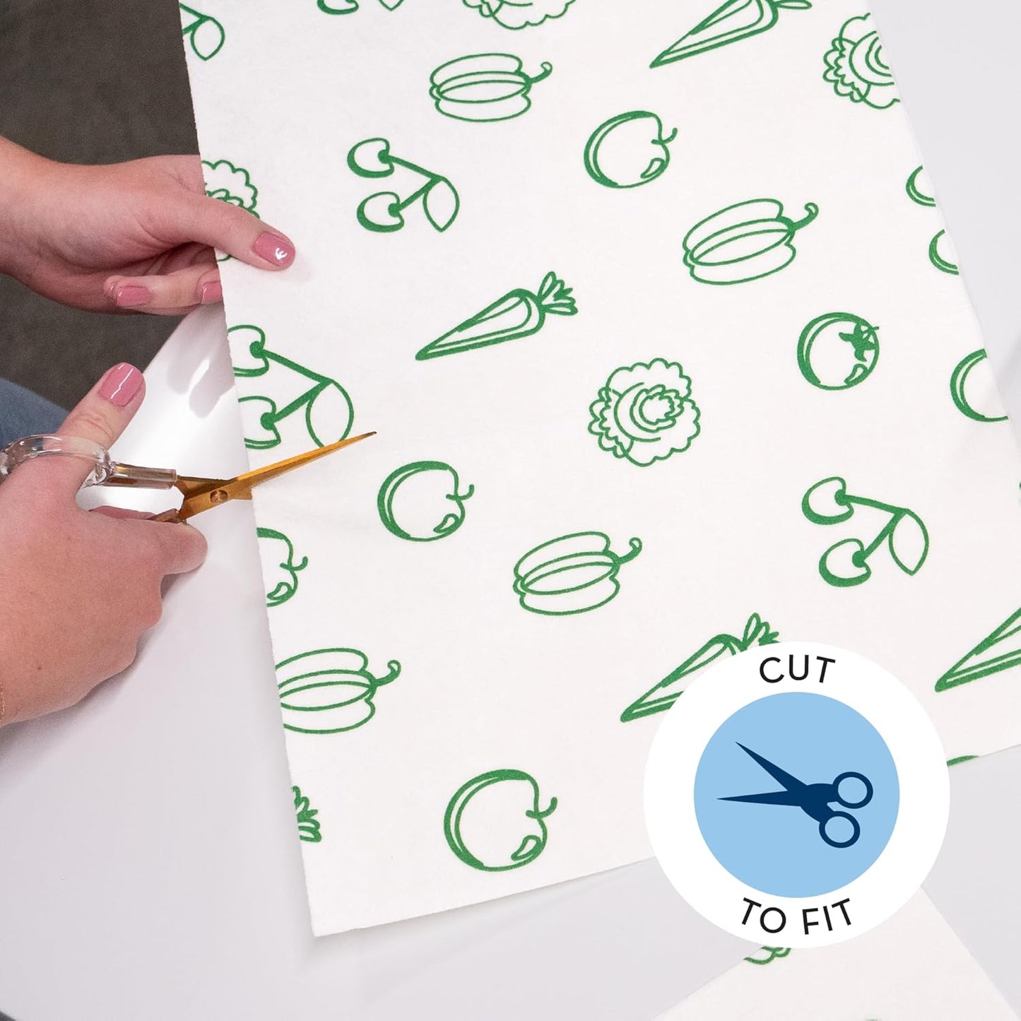 Refrigerator Liners, Shelf Liner, Absorbent Fridge Liners, 12 Inch x 24 Inch, Veggie Print, 3 Pack