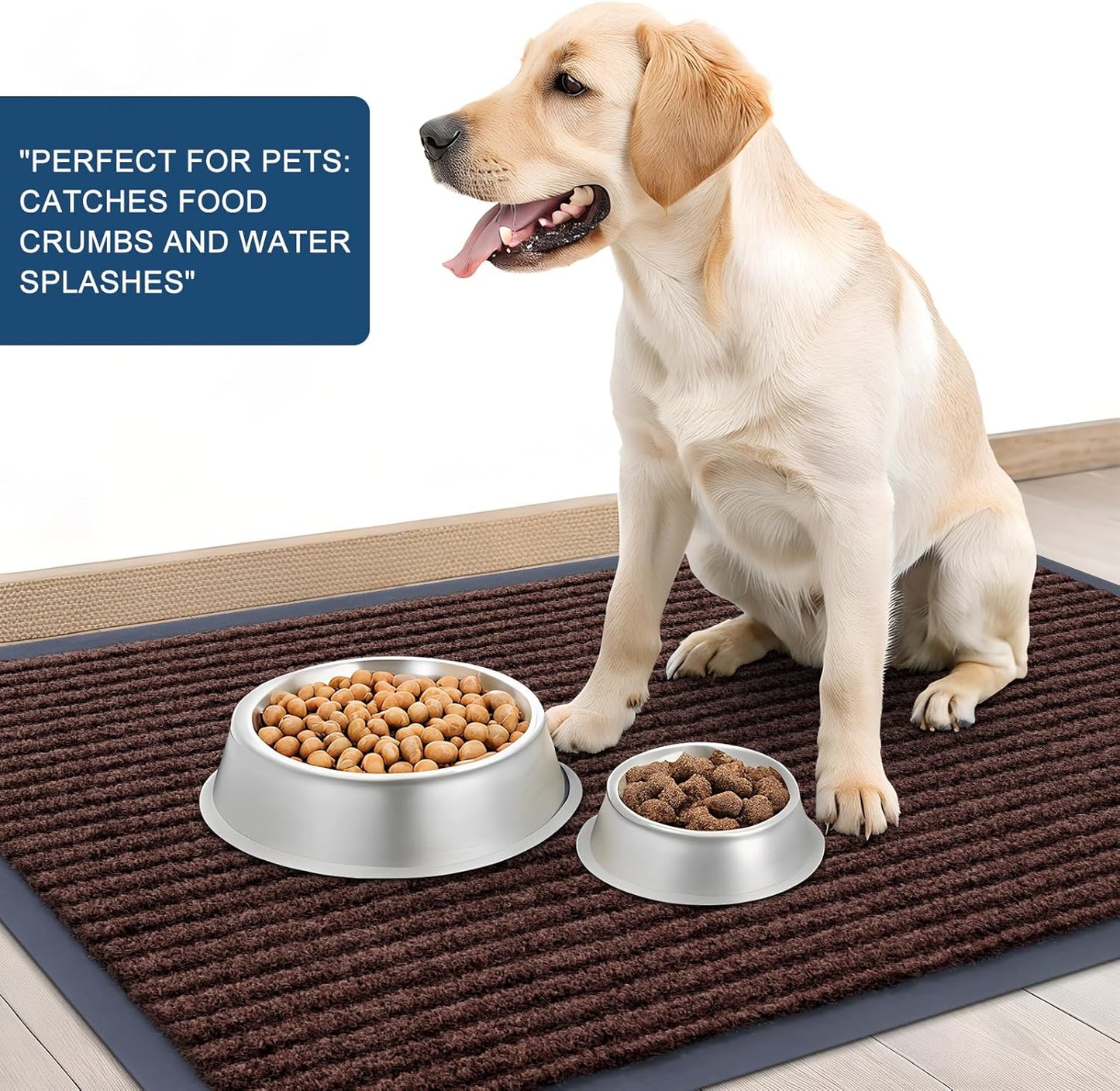 OLANLY Front Door Mat Indoor Outdoor Entrance, Waterproof Heavy Duty Doormat, Fade Resistant, Low Profile, Easy Clean Patio Porch Welcome Floor Mats for Entry, 47x23, Brown