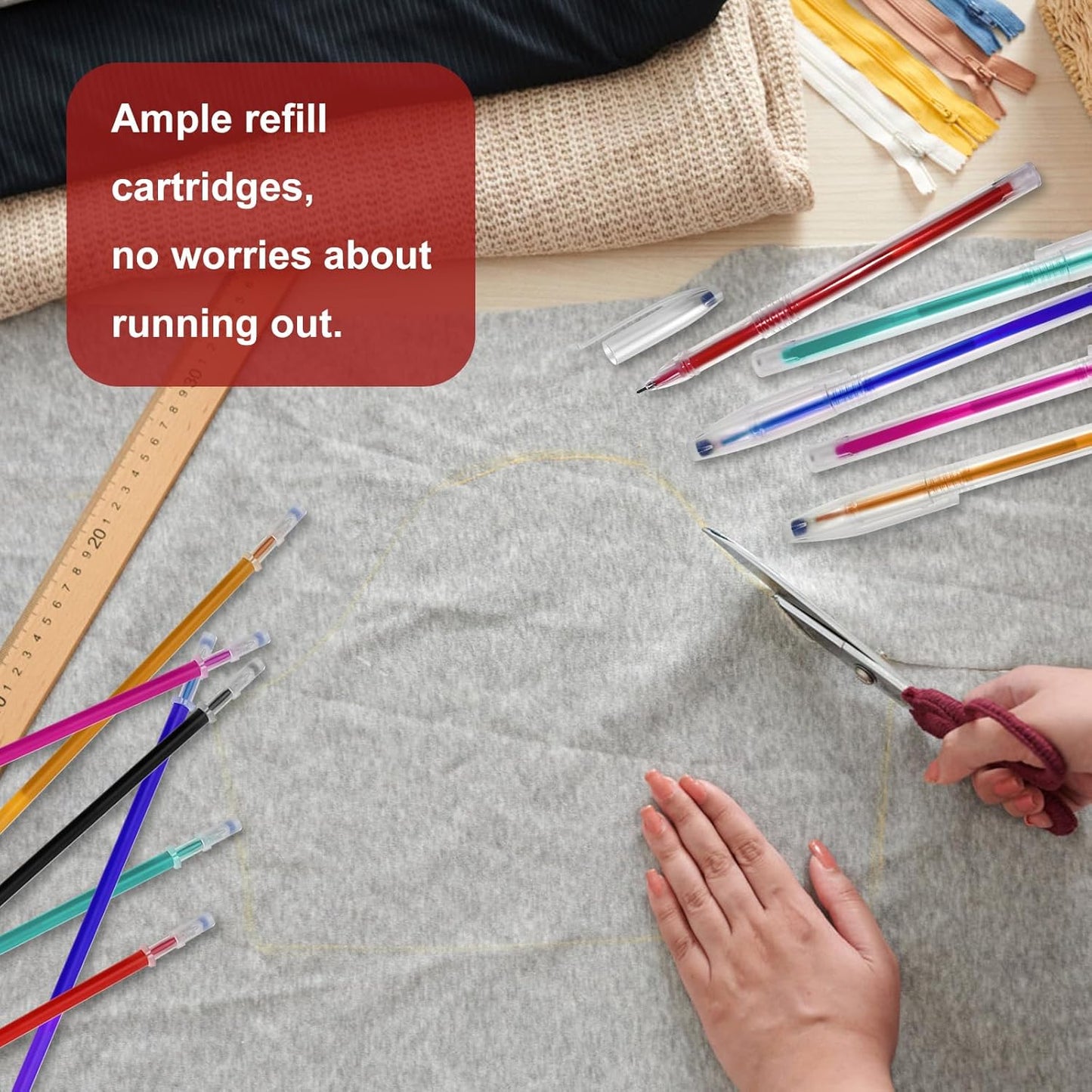 72pcs Heat Erasable Pens for Fabric, Assorted Colors, Fabric Pens for Sewing Erasable for Quilting Sewing DIY Dressmaking Fabrics Tailors Chalk