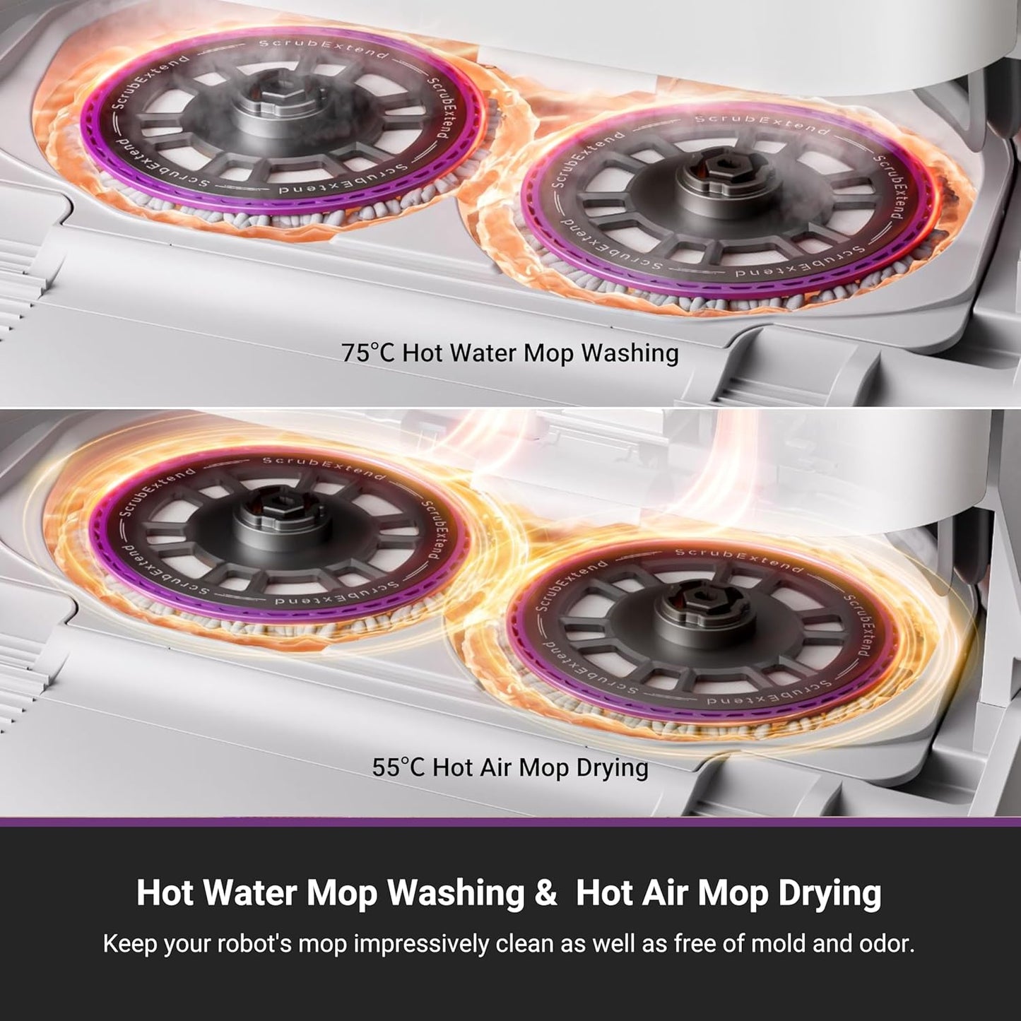 Eureka J15 Pro Ultra Robot Vacuum and Mop with Self Emptying Base, 16,200 Pa Suction, Flex-Arm Design Mop, Auto Mop Hot Water Washing & Hot Air Drying, Anti-Tangle, AI Obstacle Avoidance, White