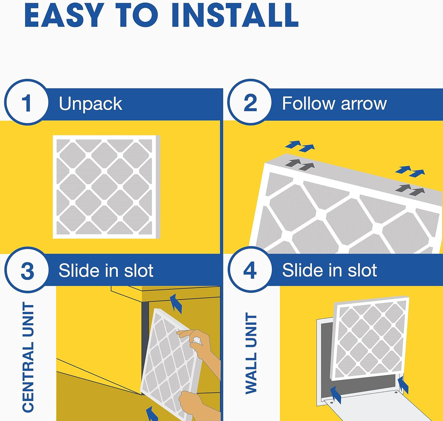 Aerostar Air Filters 19 1/2 x 19 1/2 x 1 MERV 11,Healthier Air For Your Home, 19 1/2" x 19 1/2" x 3/4", Box of 6