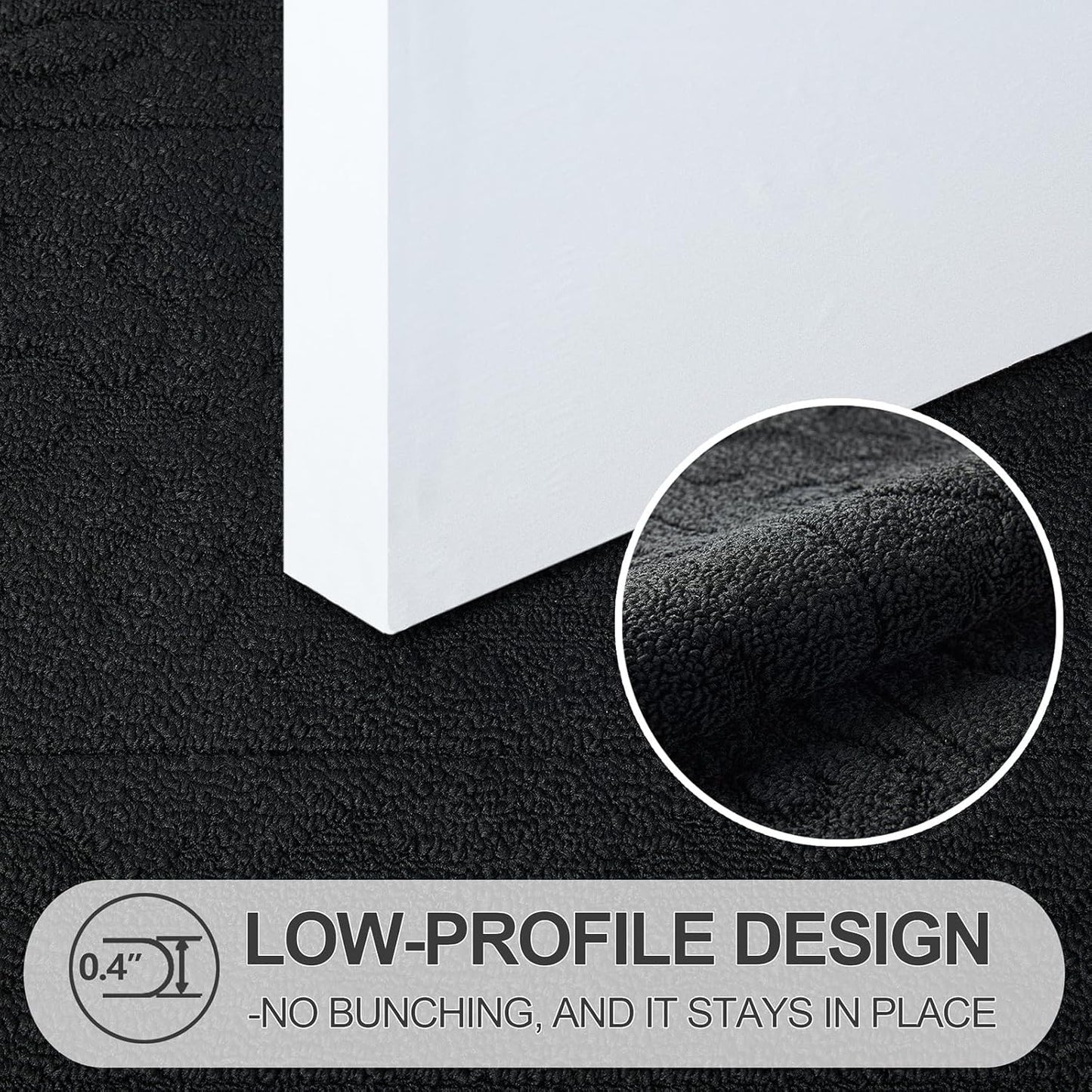 FONEYI Indoor Door Mat 20" x 32", Dirt Trapper Door Mats Non-Slip Entryway Rugs Washable, Absorbent Resist Dirt Welcome Mat, Low Profile Inside Floor Mats for Front Back Door and Entryway, Black