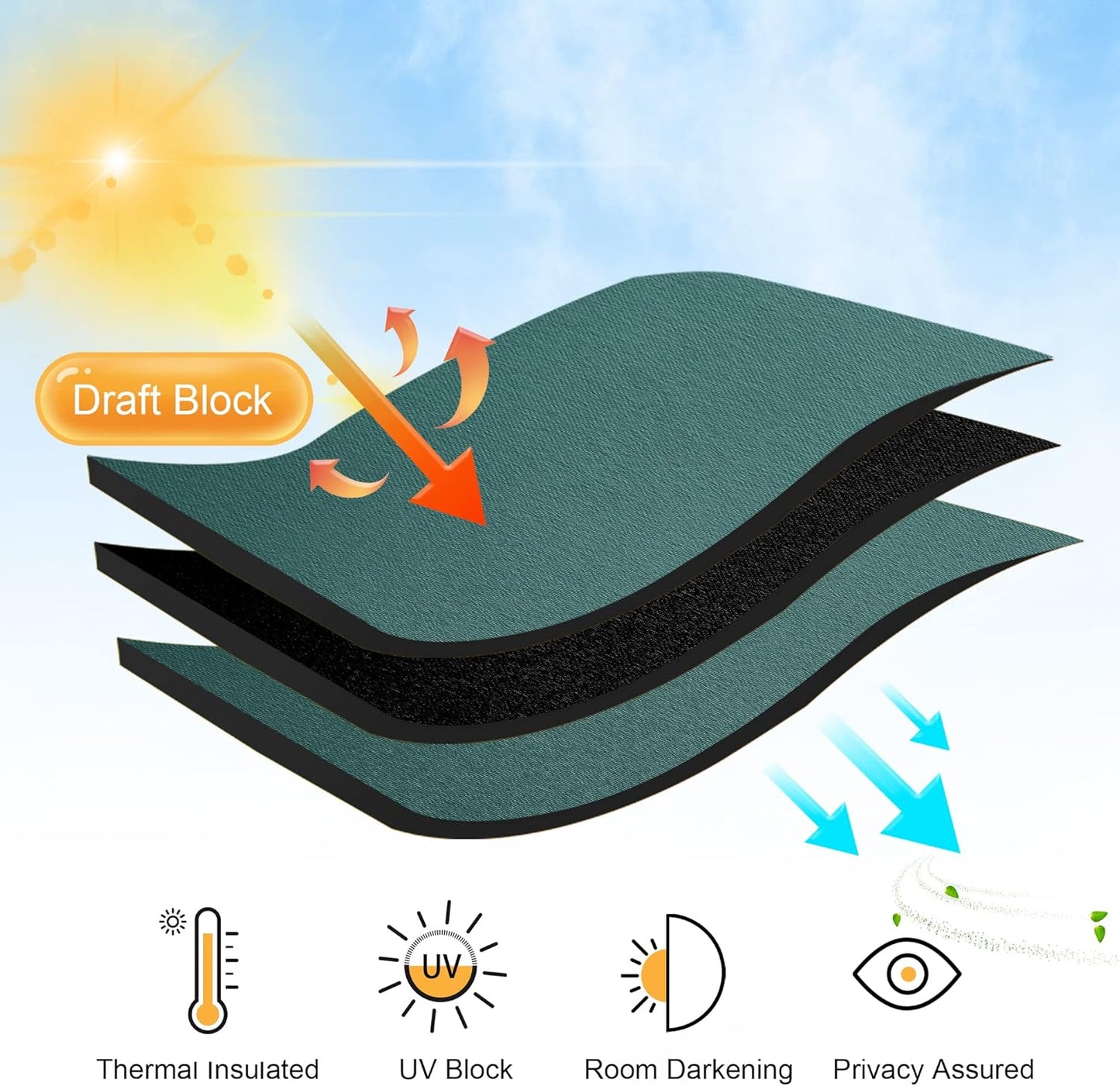 RYB HOME Bathroom Window Curtains - Super Soft Blackout Privacy Curtains for Baby Nursery Bedroom Basement Garege Workshop Kitchen Dining Living Room, W 29 x L 30, Teal, 2 Pcs