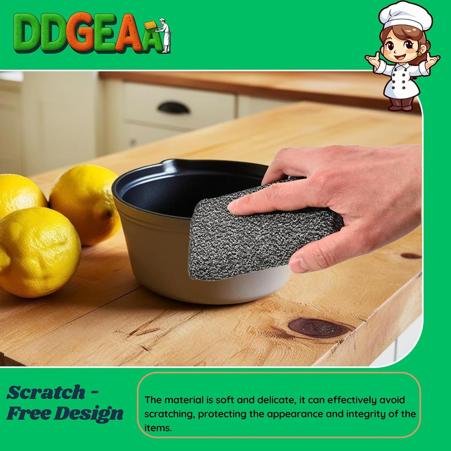 Heavy - Duty Kitchen Sponge - 20 Times More Durable, Scratch Free, Suitable for Non Stick Cookware Cut Resistant, Multi - Purpose Cleaning Supplies for Home, Bathroom (2 Pack Grey)