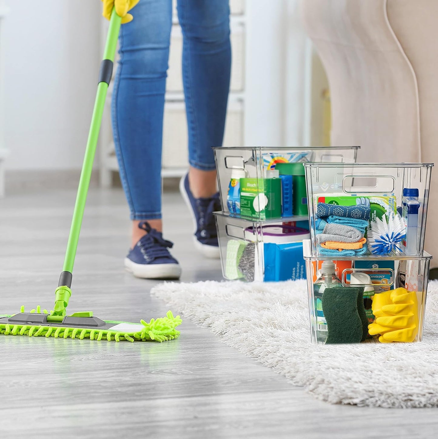 ClearSpace Plastic Storage Bins with Lids X-Large – Perfect Kitchen Organization, Desk Organizer or Pantry Storage – Desktop Organizer, Pantry Organization and Storage Bins, Cabinet Organizers