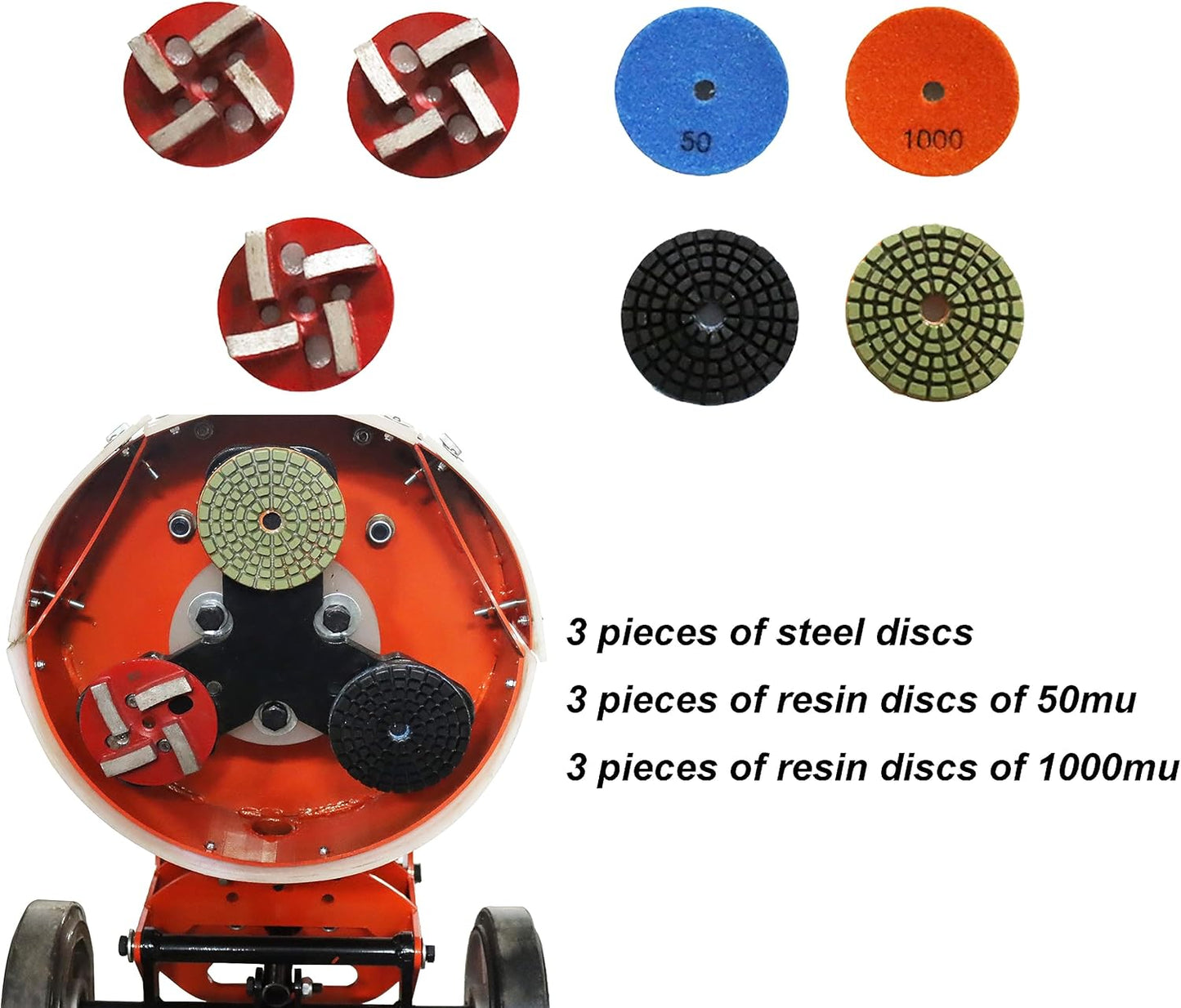 Floor Grinding Machine Cement Ground Grinder Grinding Epoxy Floor Paint and Cement Floor Polishing Foldable Handle 220V