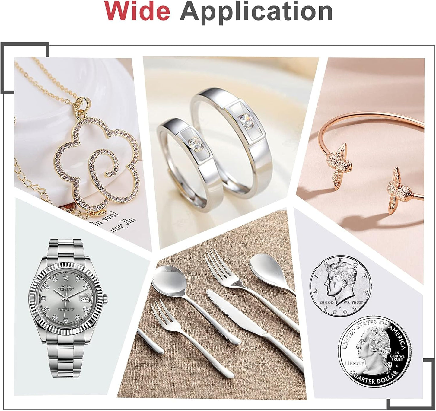 CATIFLIN 100pcs Jewelry Cleaning Cloth, Silver Polishing Cloth Individually Wrapped, Small Jewelry Polishing Cloth for Sterling Silver, Gold, Platinum and More (Light Gray, 3.15" x 3.15")