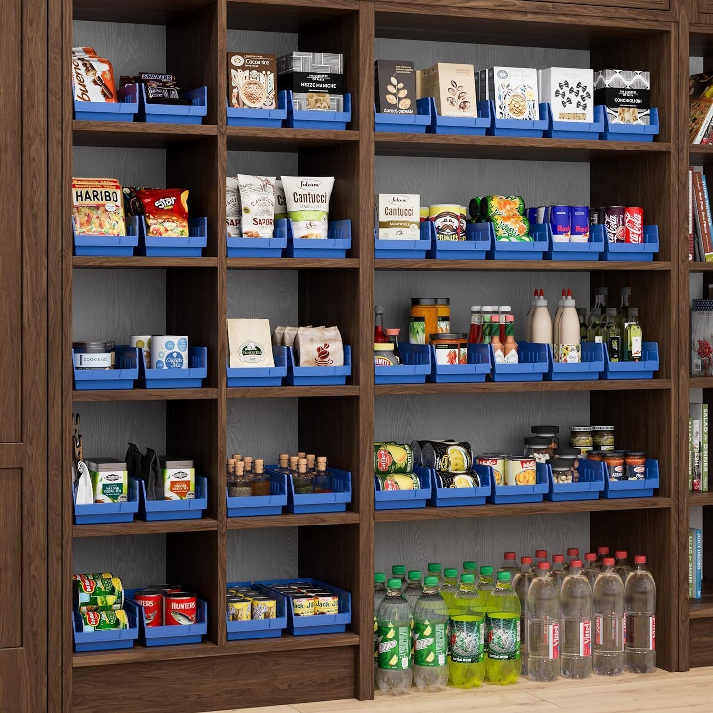 Akro-Mils 30130 Plastic Shelf Bins, Heavy Duty Storage Bins for Garage, Closet, and Drawer Organization, 12-Inch x 6-1/2-Inch x 4-Inch, Green, 12-Pack