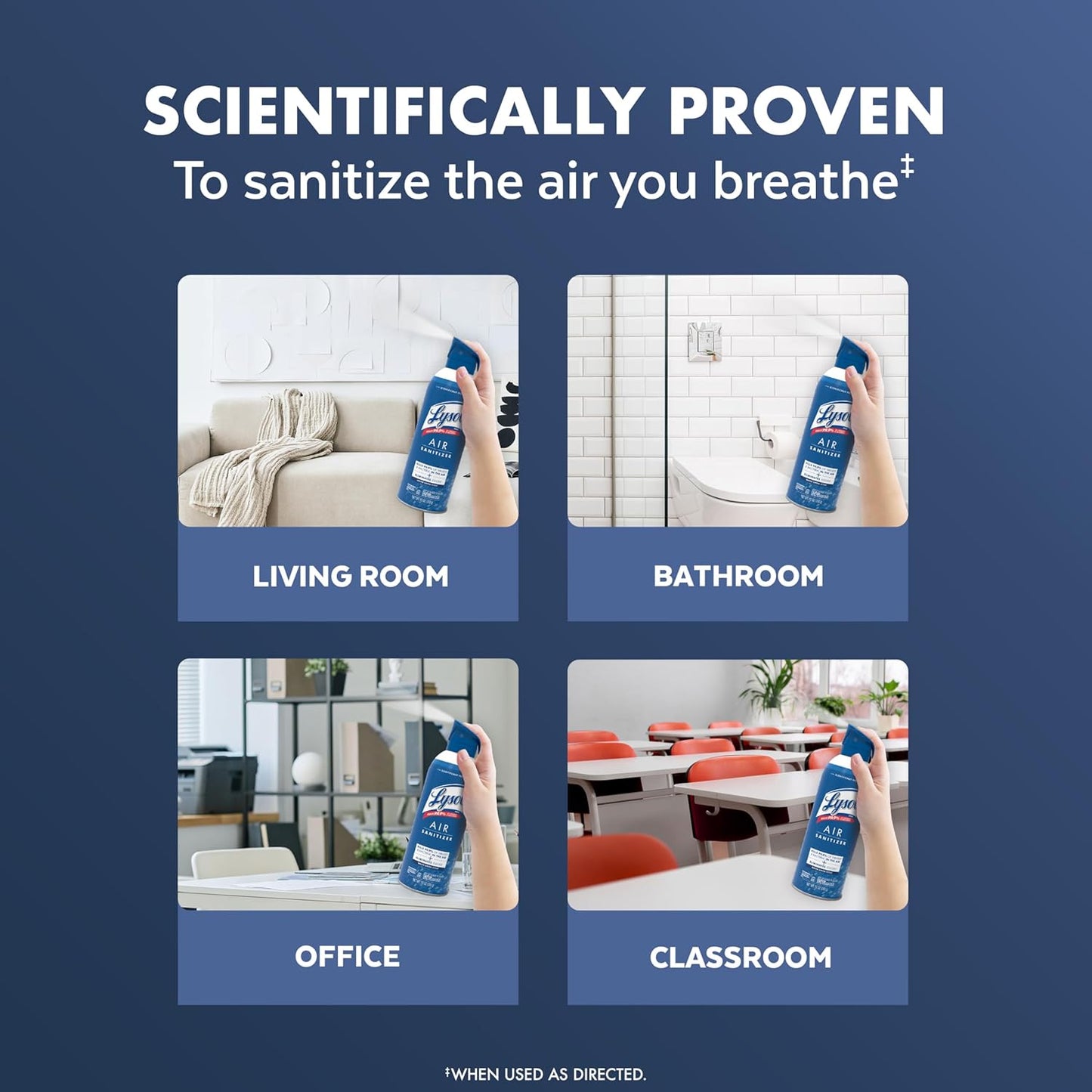 Lysol Air Sanitizer Spray with Odor Eliminator for Home & Office, Sanitizing Spray, Air Freshener Alternative, White Linen Scent, 10 oz (Pack of 3)