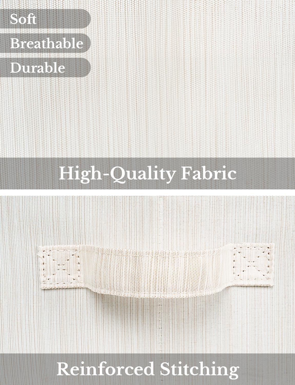 StorageWorks Closet Storage Bins, Trapezoid Organizer Box for Shelves, Fabric Clothes Bin, Foldable Organizing Baskets with Handles, Large, Mixing of Beige, White & Ivory, 3-Pack