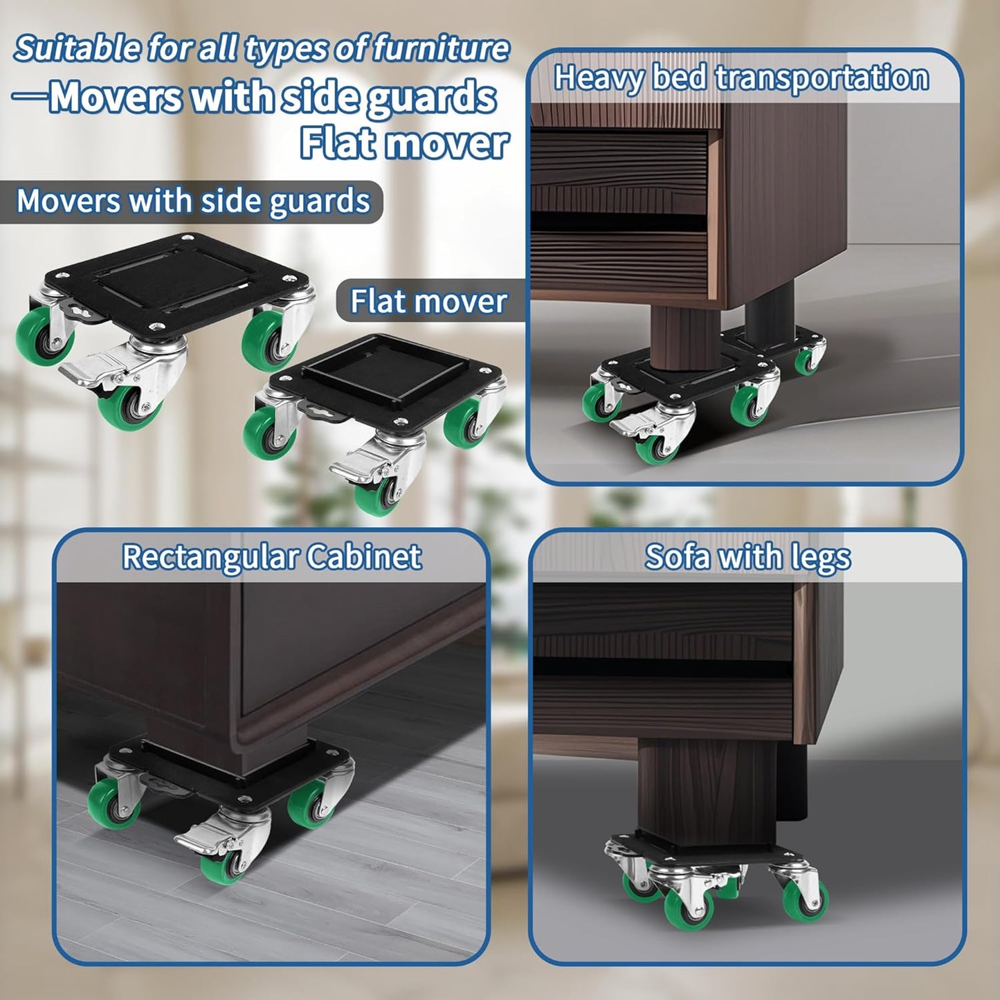 Furniture Dolly & Furniture Movers with Wheels – Furniture Lifters for Heavy Furniture – Lift and Wheel Combo Furniture Mover with Moving Furniture Gliders – Furniture Moving Wheels for Home & Office