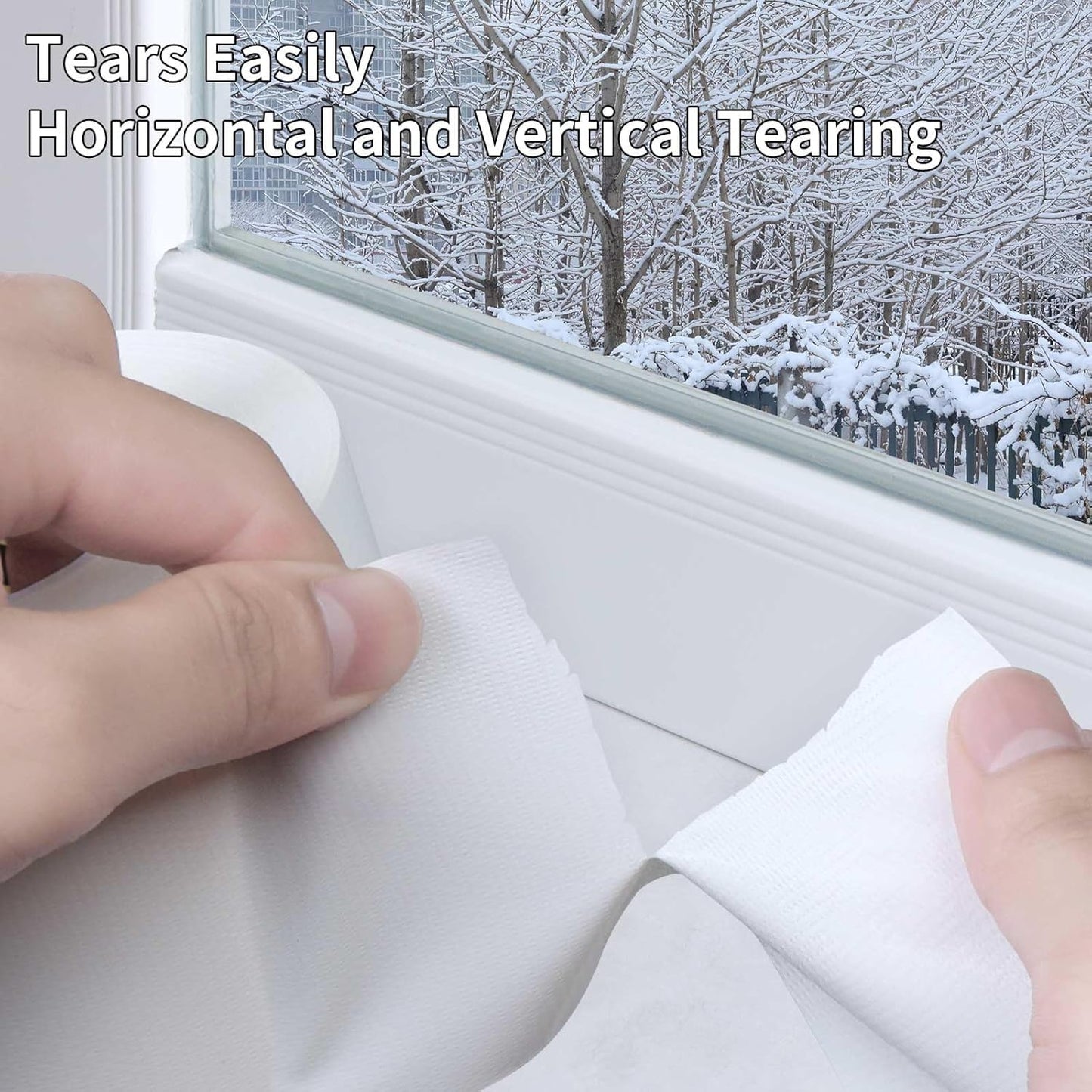 3Pack Duct Tape Heavy Duty Single Sided, Strong Adhesive High Strength, Waterproof Mesh Tape for Indoor Outdoor Repairing Sealing Bonding, Easy Use Hand Tearable, 1.57 Inch x 33 Feet, White