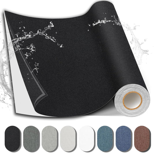 Fabric Repair Patch, 35X79 Inch Fabric Large Repair Tape, Self-Adhesive Patches for Furniture, Sofa, Car Interior, Shoes, Hand Bag, Clothing (Black, 35X79 Inch)