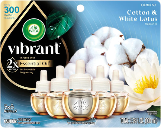 AIR WICK Scented Oil - Vibrant Refill Cotton & White Lotus 5 ct.