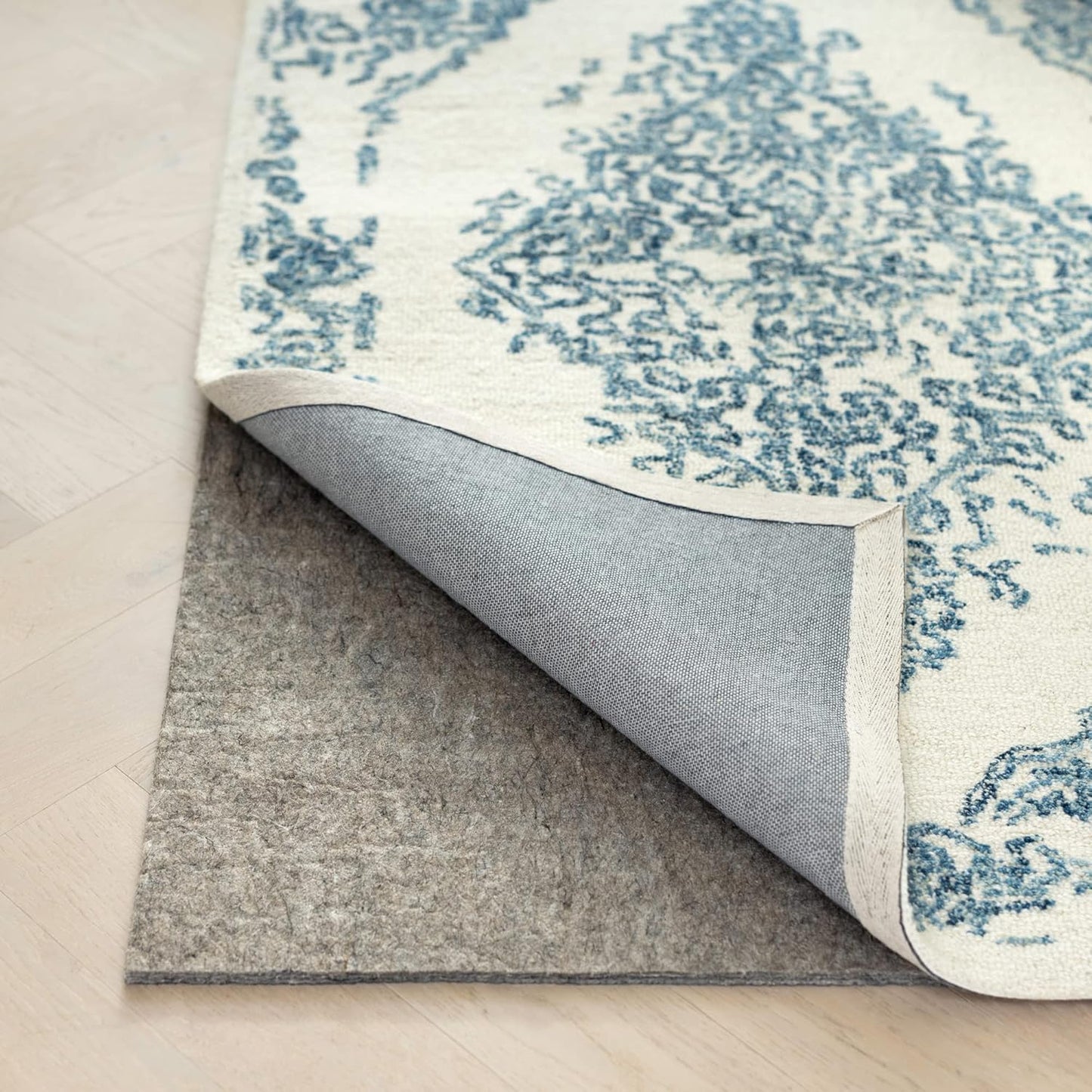 RUGPADUSA - Dual Surface - 1'10" x 9'10" - 3/8" Thick - Felt + Rubber - Enhanced Non-Slip Rug Pad - Adds Comfort and Protection - for Hard Surface Floors