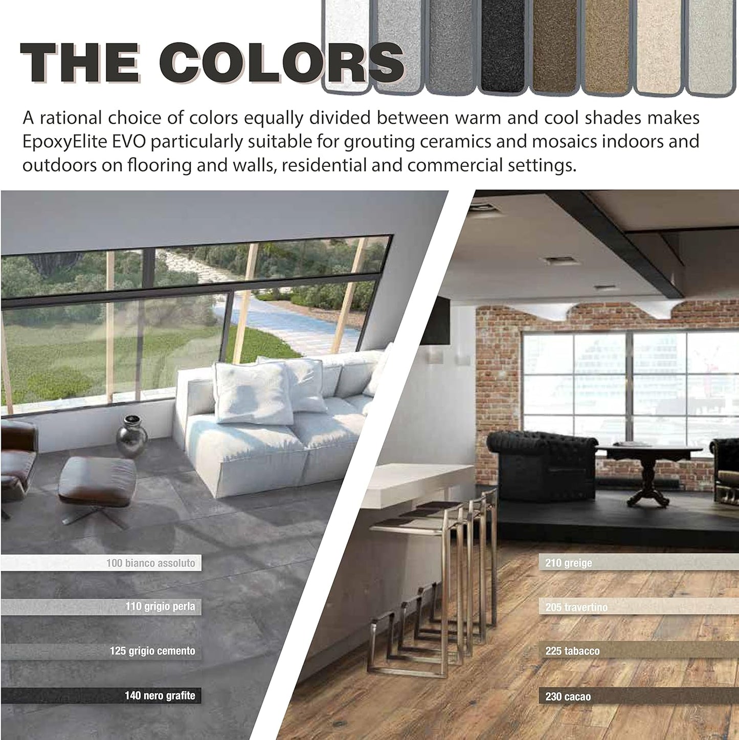 The Tile Doctor EpoxyElite EVO - Litokol Epoxy Grout for Tile, Ideal for Home Office Decor & Bathroom Tile, Brown 4-5 kg - 11 lb