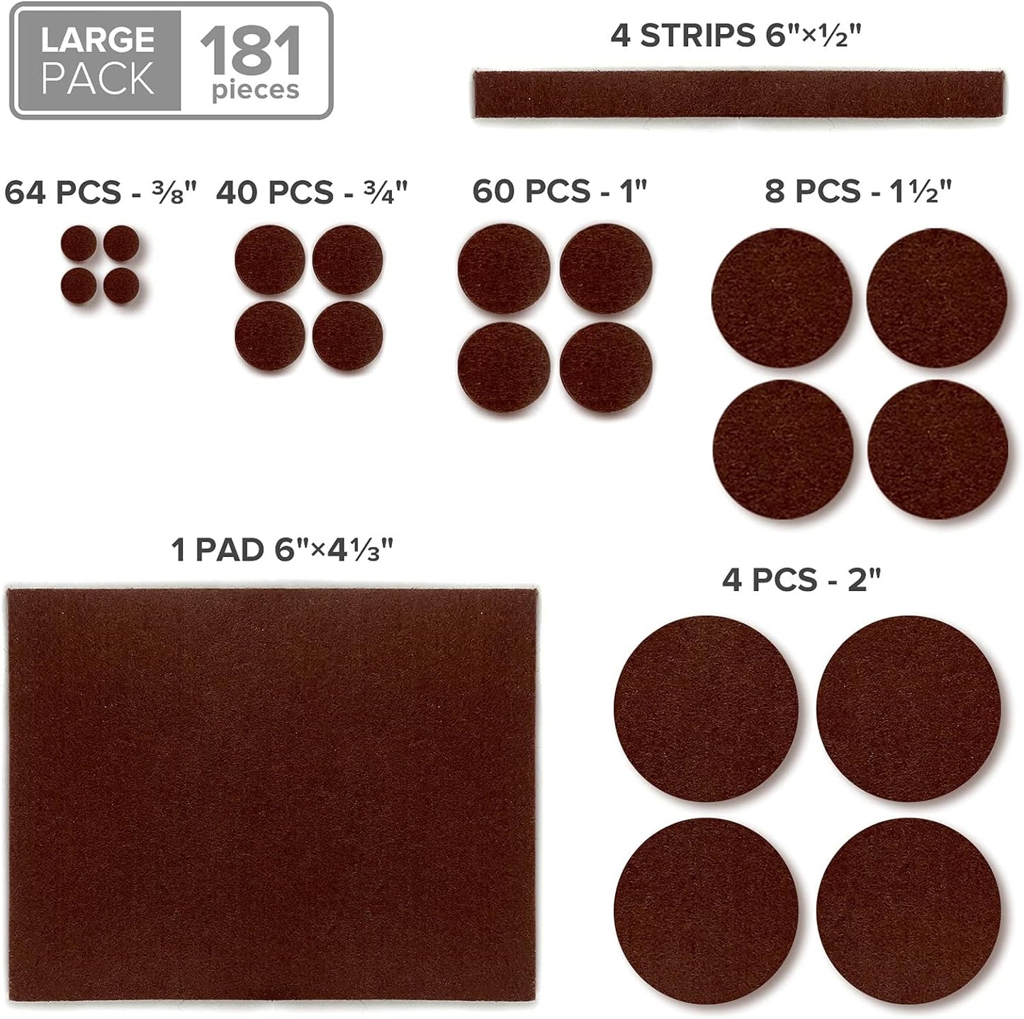 Felt Furniture Pads X-PROTECTOR 181 PCS Premium Furniture Pads - Felt Pads Furniture Feet Best Wood Floor Protectors - Protect Your Hardwood & Laminate Flooring!