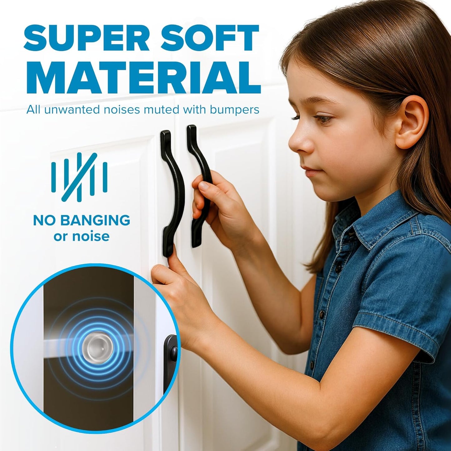 Strongest Home Cabinet Door Bumpers – 200 Pack Clear Rubber Bumpers Self-Adhesive for Cabinets, Drawers & Furniture – Soft Cabinet Stoppers for Quiet Close & Surface Protection – 0.5" x 0.2"