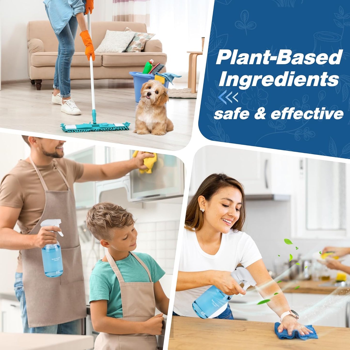 All Purpose Cleaner Refill – 12 Tablets (12 x 16 Fl oz) Multipurpose Cleaners -Can Make 192 Fl oz Bathroom Cleaner Spray Cleaning Tablets Refill - Vegan, No Plastic - Ocean Breeze