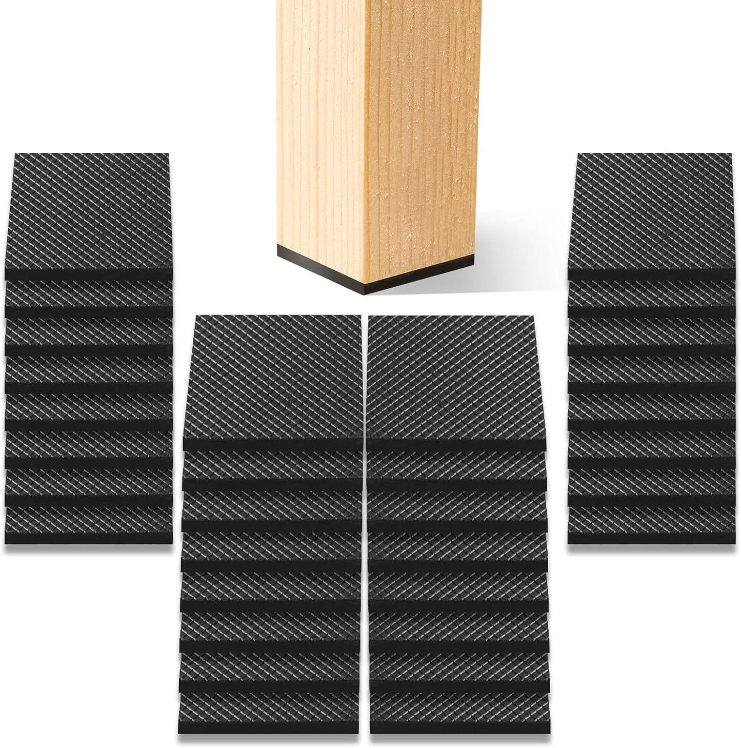 CHUNZEXI Non Slip Furniture Pads - 32 Premium Furniture Grippers Self Adhesive Rubber Furniture Feet, Anti Slide Furniture Hardwood Floor Protector for Keep Couch Stoppers (1.5 inch Square)
