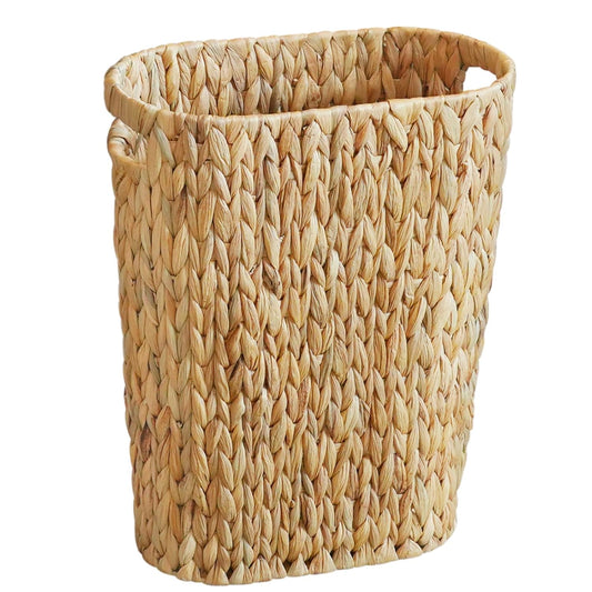 Wicker Trash Can,Bathroom Trash Can,Water Hyacinth Wicker Waste Basket for Bathroom,Handwoven Narrow Small Waste Basket for Bedroom,Office,5 Gallon
