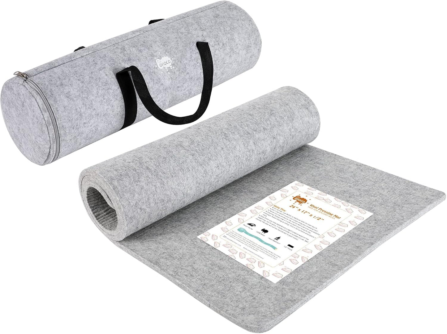 Wool Pressing Mat for Quilting - 22x60 XL Extra Large Felt Ironing Pad 3/8" Thick, 100% Wool Heat Resistant for Ironing, Sewing, Cutting on Ironing Board, Tabletop, Dryer, Countertop