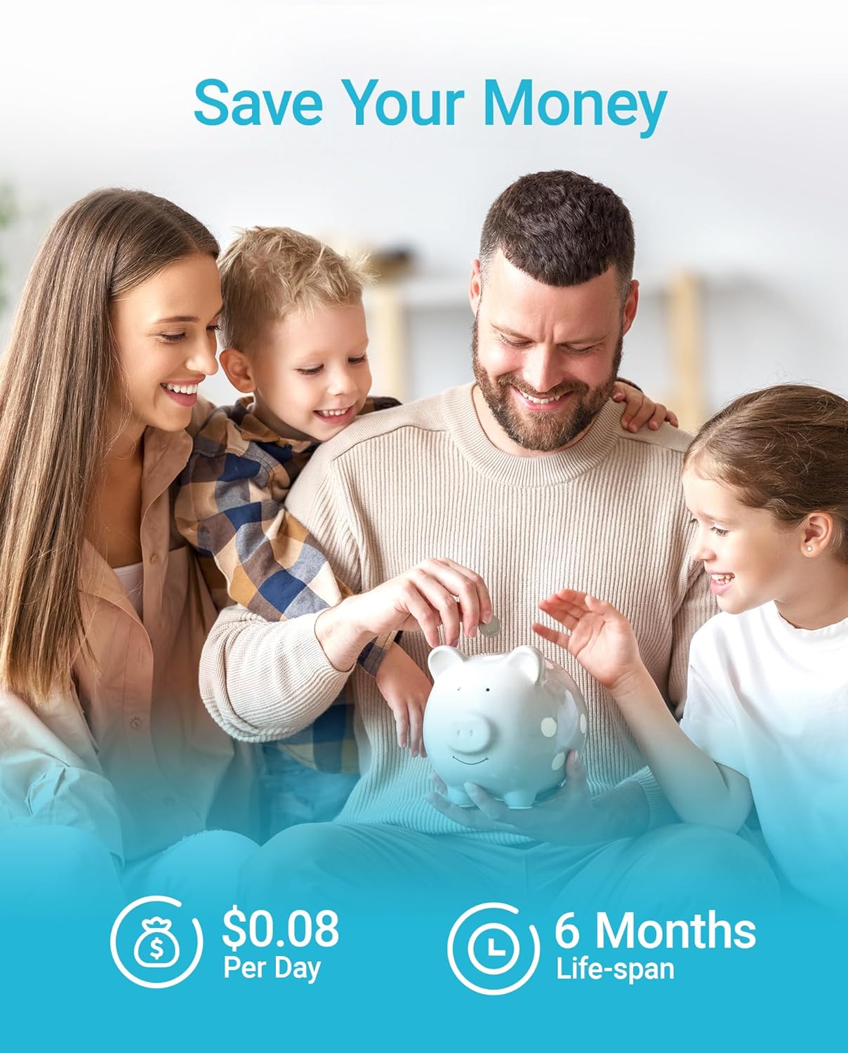 AQUA CREST XWF Replacement for GE® XWF, NSF Certified Refrigerator Water Filter, 3 Filters (Not XWFE®)