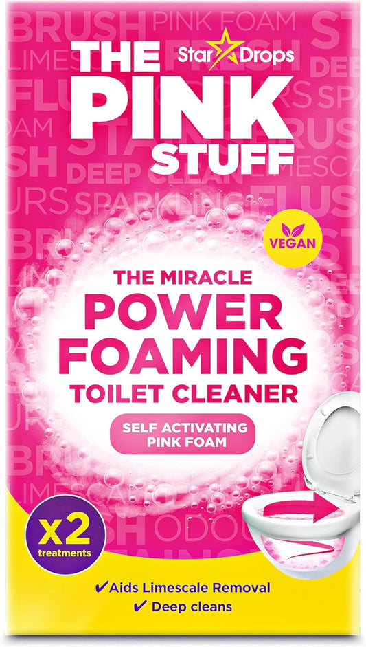 Stardrops - The Pink Stuff - The Miracle Power Foaming Toilet Cleaner - 2 Treatments - Self Activating Pink Foam Pack of 1 (7 Ounce)