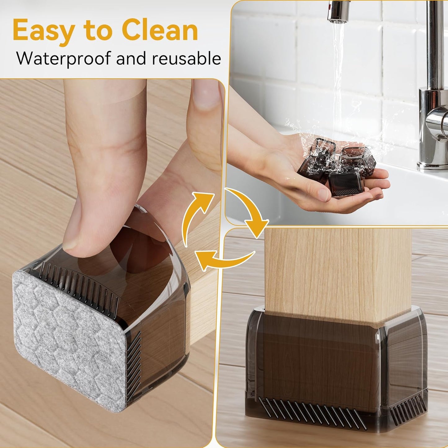 24PCS Rectangular Chair Leg Floor Protectors, Furniture Sliders, Non-Slip Felt Furniture Pads for Hardwood Floors, Silicone Cap Covers to Protect Floors,(Fit L :1.34-1.57", W: 0.87-1.18")