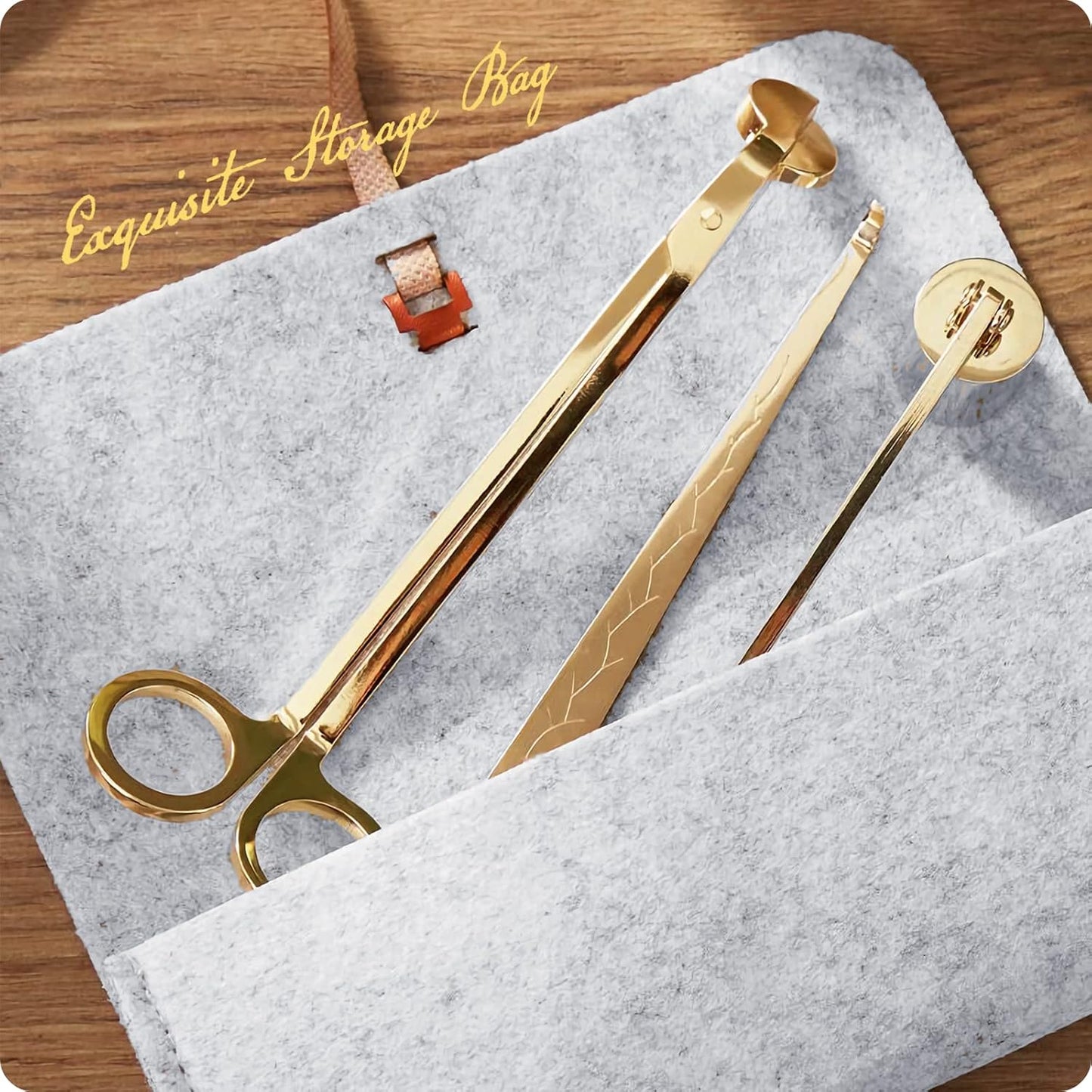 Exquisite Candle Accessories Tool Pack Bag, Rechargeable Electric Lighter， Wick Trimmer, Dipper, Snuffer and Tray Holder Elegant Kit Gift for Candle Lovers in Dating, Valentines Decor. ( Matte Black )