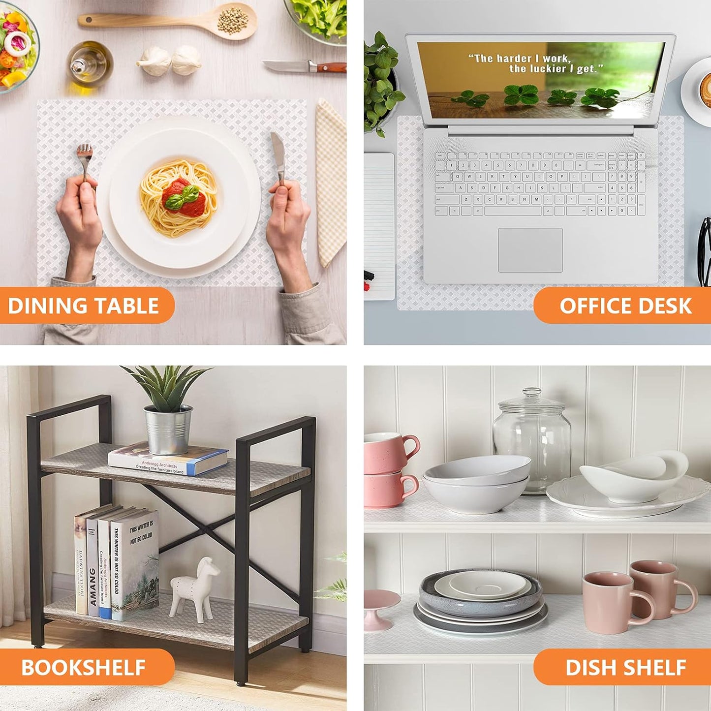 Shelf Liners for Kitchen Cabinets Refrigerator Liners Waterproof Kitchen Cupboard Liner Non-Slip Drawer Mats EVA Material Non Adhesive Fridge Liner for Shelves - Clear（17.5 x 236.2 Inches x 2 Rolls