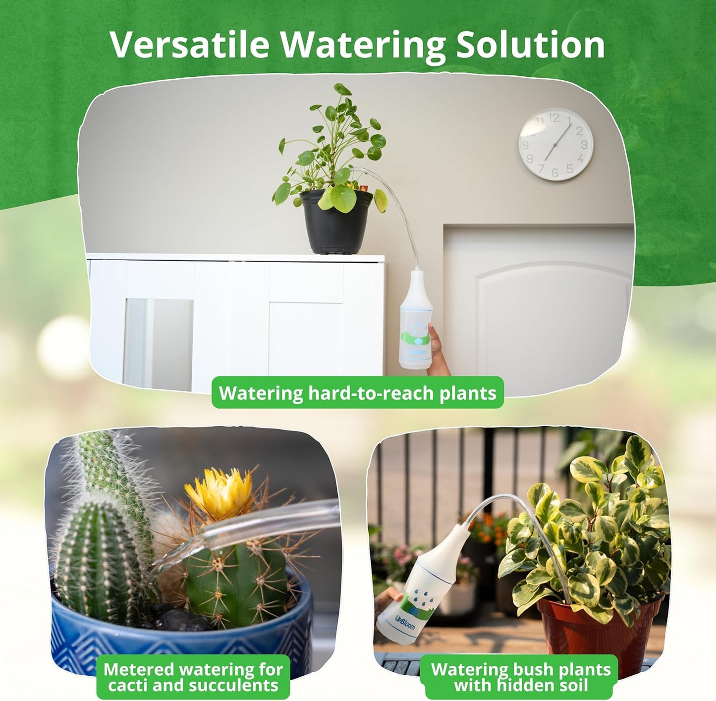 UpBloom - 32 Oz Squeeze Bottle for Hanging Plants, Squirt Bottle/Water Container for Outdoor/Indoor Hanging Plant Made in The USA (Great Alternative for Outdoor/Indoor Watering Can)