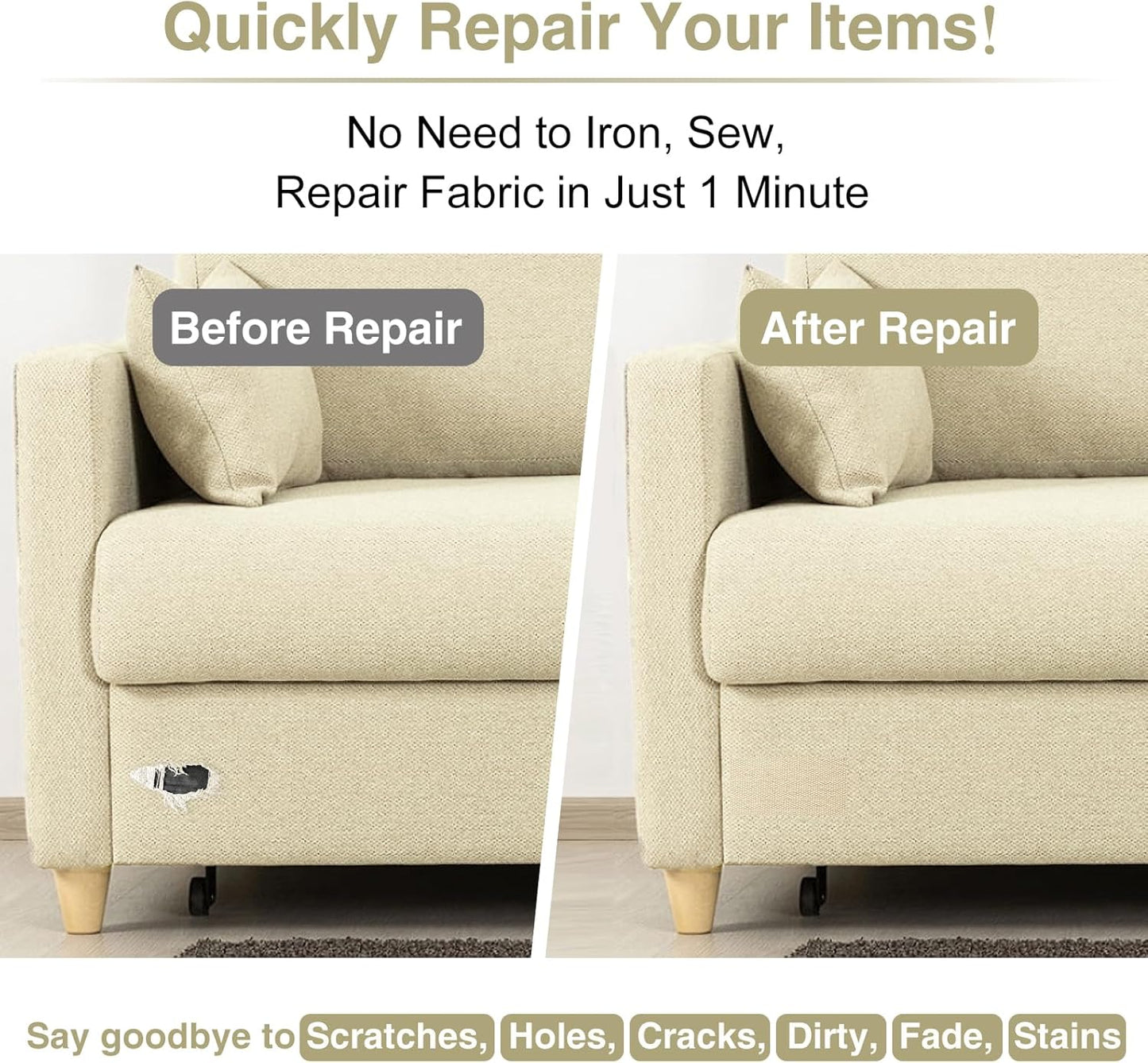 Canvas Repair Tape 4×70 Inch Waterproof Self-Adhesive Fabric Repair Patch for Repairing Boat Covers,Tents,Patio Umbrellas,Car Seats,Luggage,Sofas.(Grey1.0)