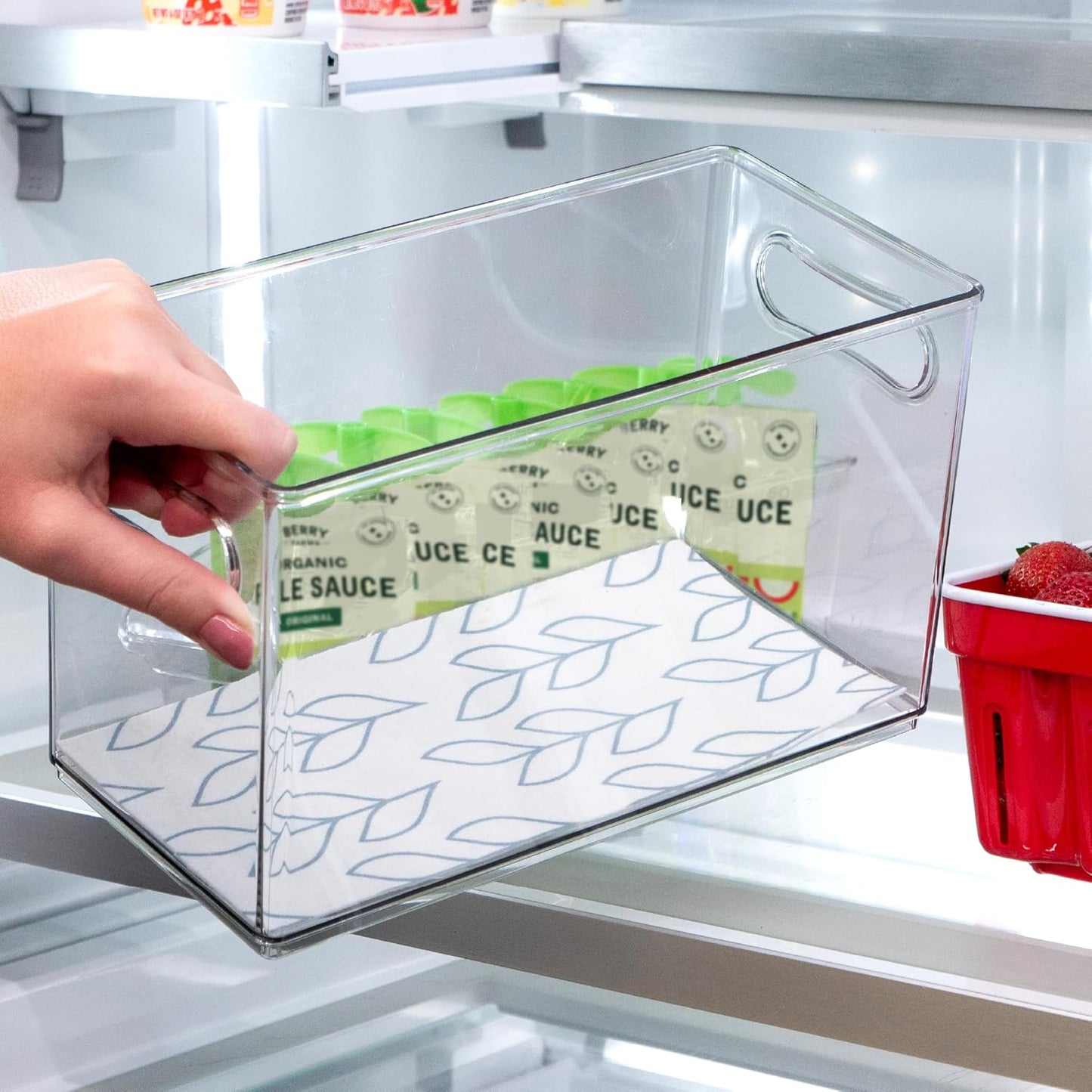 Refrigerator Liners, Shelf Liner, Absorbent Fridge Liners, 12 Inch x 24 Inch, Slate Leaf Print, 6 Pack