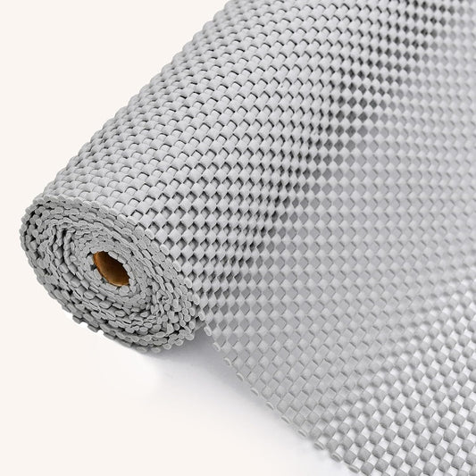 Shelf Liners for Kitchen Cabinets Non Adhesive Shelf Liner Paper Non-Slip Thickened Drawer Liner Easy to Clean for Tool Box Refrigerator Grey 11.8 x 236.2 in