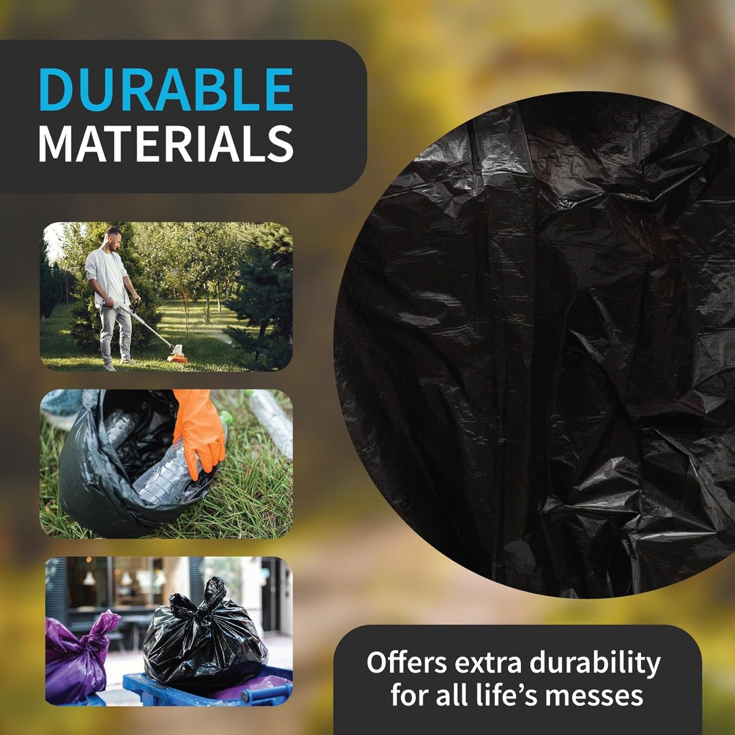 Black Trash Bag, Heavy Duty 20-30 Gallon Bag for Kitchen and Bathroom, Unscented, 1.5 Mil, Commercial Coreless Rolls, Can Liner 29 x 36, Office/Industrial Use, Easy-to-Use, 100 Ct