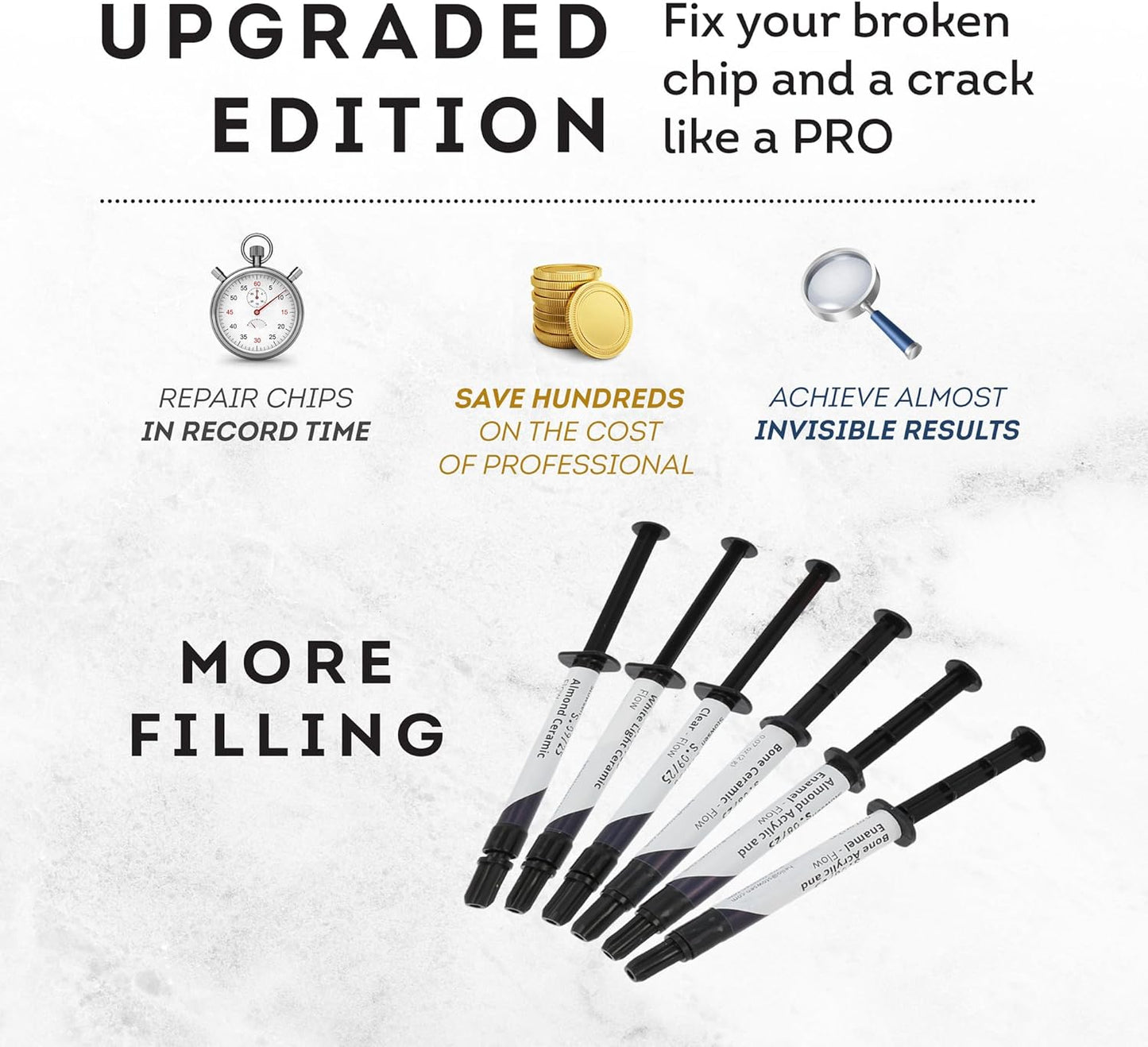 Refill for Bone & Almond Color Surface Repair Kit - Fix Chips & Defects in Minutes | Repair Tiles Bathroom Fixtures and Countertops with Ease | for Porcelain Ceramic Fiberglass Corian and More