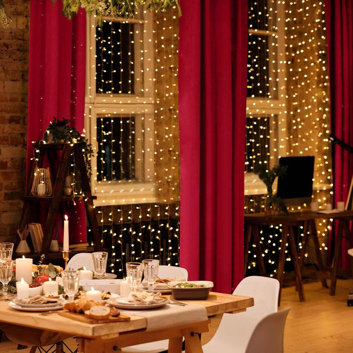 BGment Red Blackout Curtains 84 Inch Length for Living Room - Rod Pocket Thermal Insulated Room Darkening Drapes Blinds for Bedroom Ding Room, 52 x 84 Inch, 2 Panels