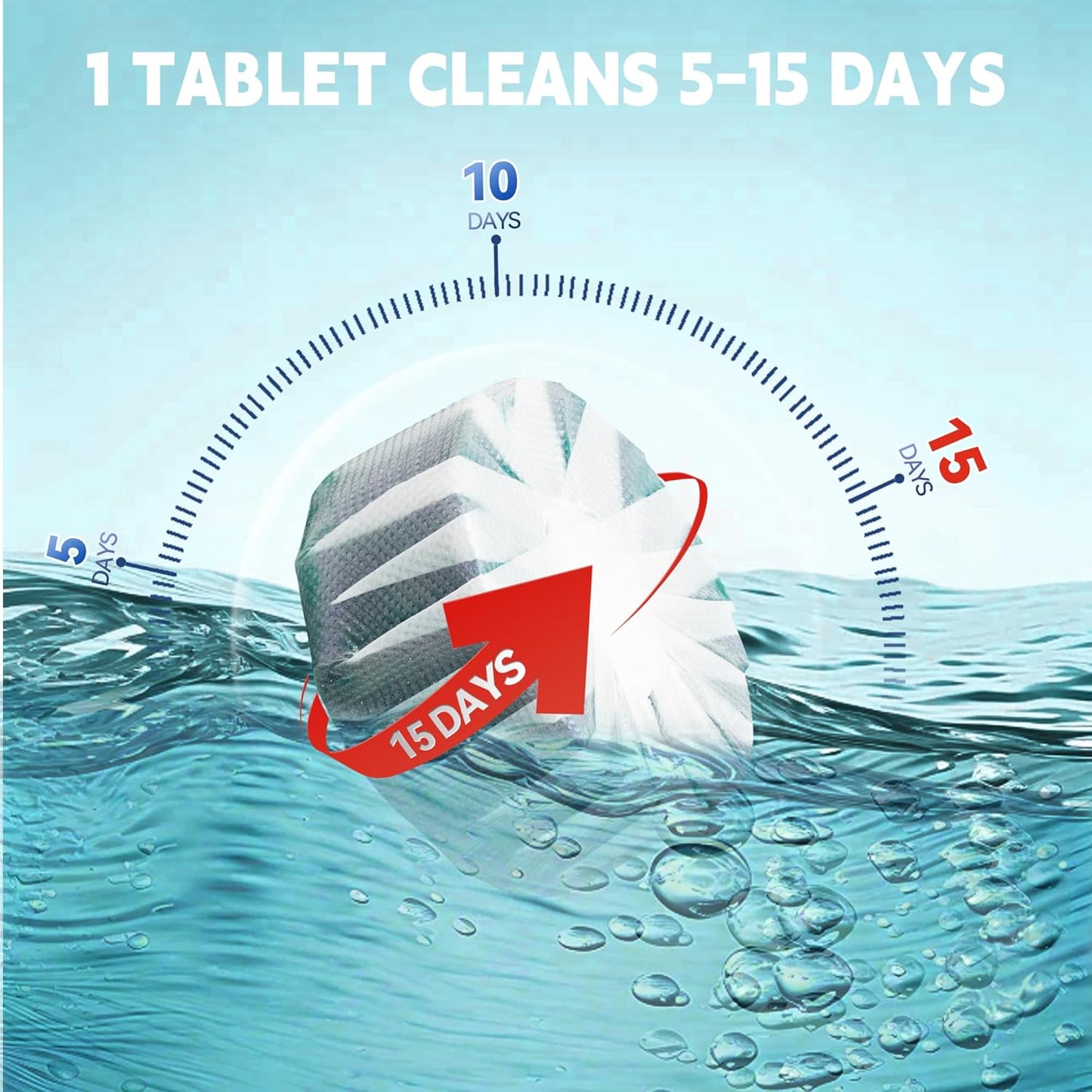 Toilet Bowl Cleaner Tablets, Automatic Toilet Bowl Cleaners, Long-Lasting Toilet Tabs Drop in Tank for Deodorizing & Descaling, Green, 12 Packs