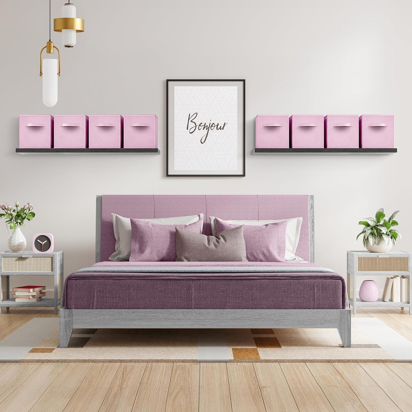 Sorbus 13 Inch Storage Bins - Sturdy Collapsible Fabric Storage Cubes with Handle - 8 Foldable Baskets for Organizing Clothes, Toys, Books - Storage Baskets for Shelves, Closets