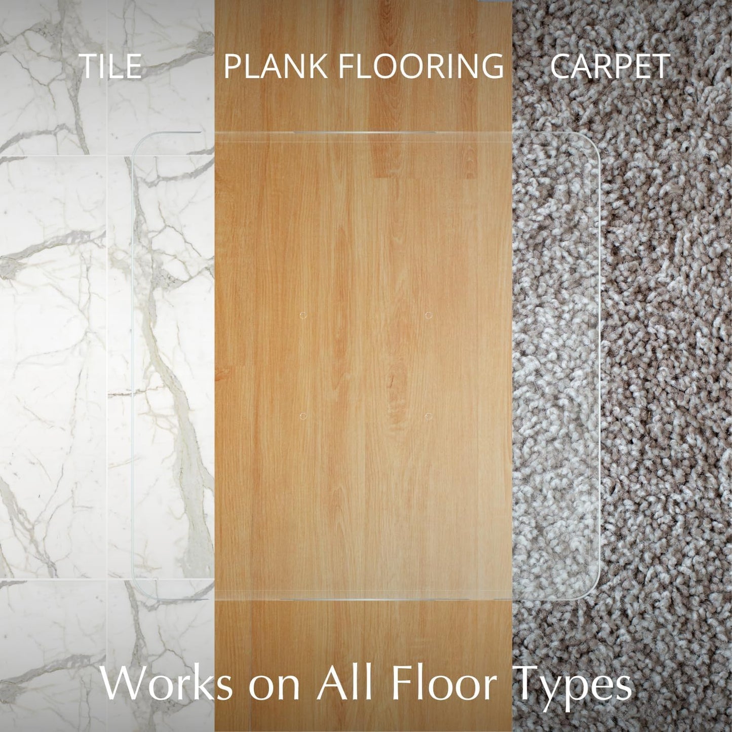 Exclusive Beveled Edge Glass Chair Mat for a Smooth Glide and Easy Roll On/Off by Clearly Innovative, Ultimate Office Chair Mat for Carpet or Hardwood Floor, 45x53