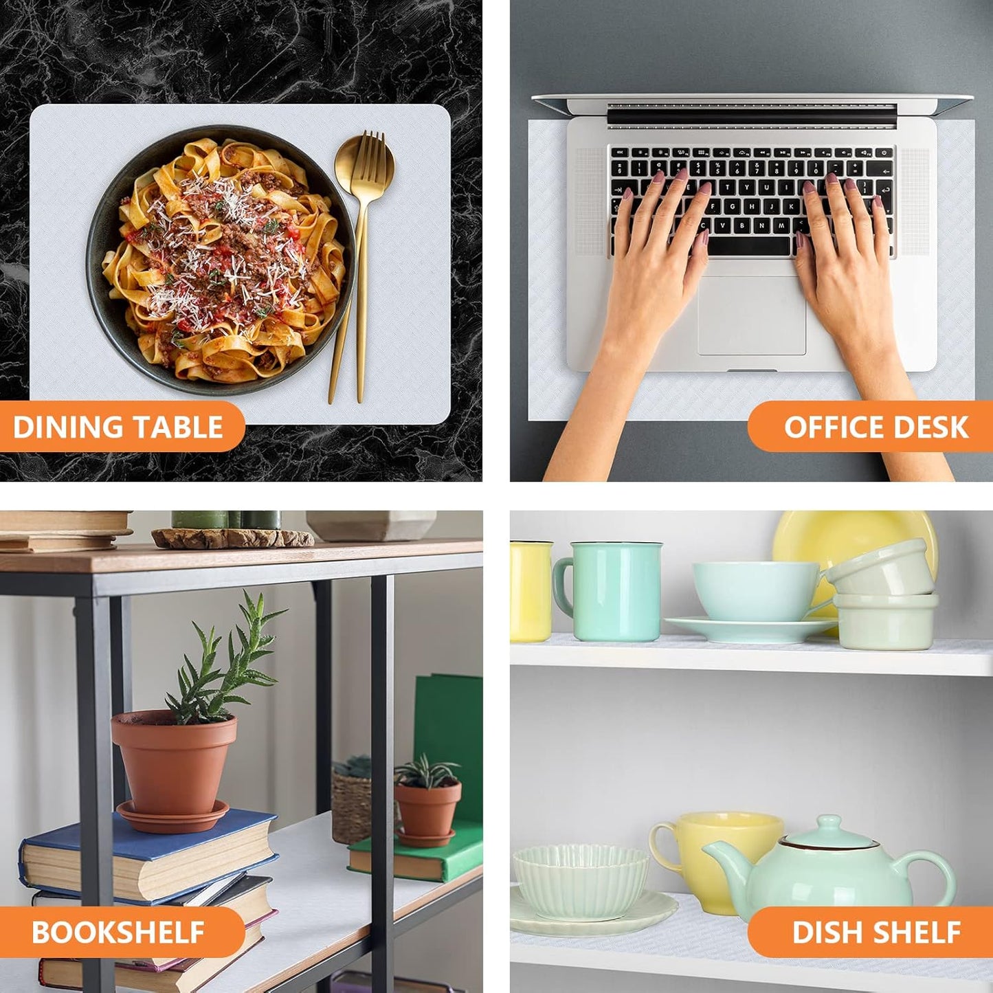 Shelf Liners for Kitchen Cabinets Refrigerator Liners Waterproof & Oil-Proof Kitchen Cupboard Liner Non-Slip Drawer Mats Non Adhesive Fridge Liner for Shelves-White 11.8 x 118 Inches