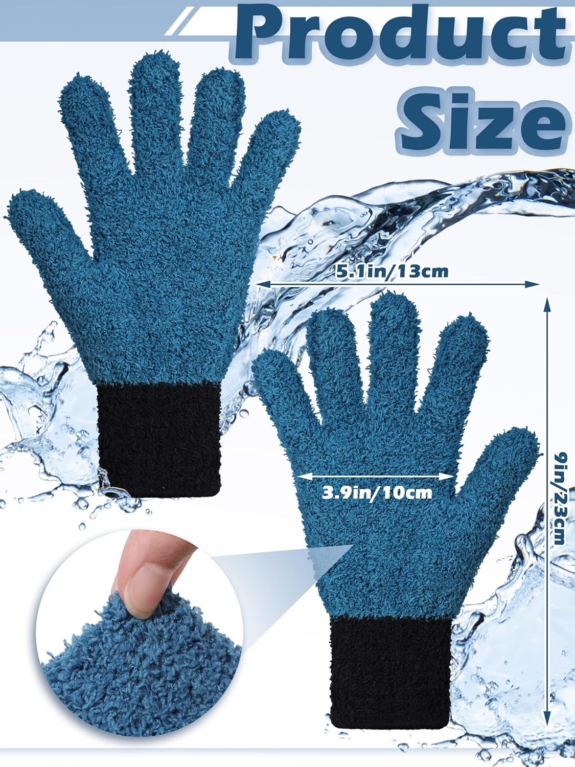 Bencailor 3 Pairs Microfiber Plant Dusting Gloves Leaf Cleaning Gloves for Indoor Plants, Blinds, Furniture, House