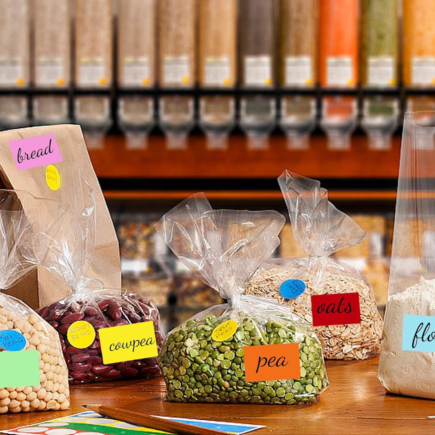 2×3 Inch Removable Thermal Labels,Self-Adhesive Square Direct Thermal Labels,300 Sheets-Brown