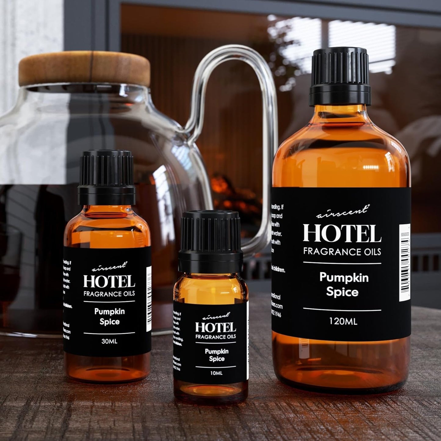 AirScent Pumpkin Spice Diffuser Oil - Pumpkin Spice Fragrance Oil Blend for Ultrasonic and Waterless Diffusers and Crafting - 500 mL, 16.9 fl oz Glass Bottle - Fall Scents